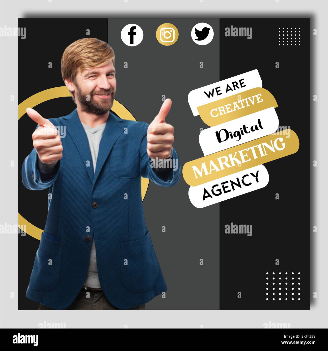 Business Corporate social Media Post Template pour l'agence de marketing numérique Illustration de Vecteur