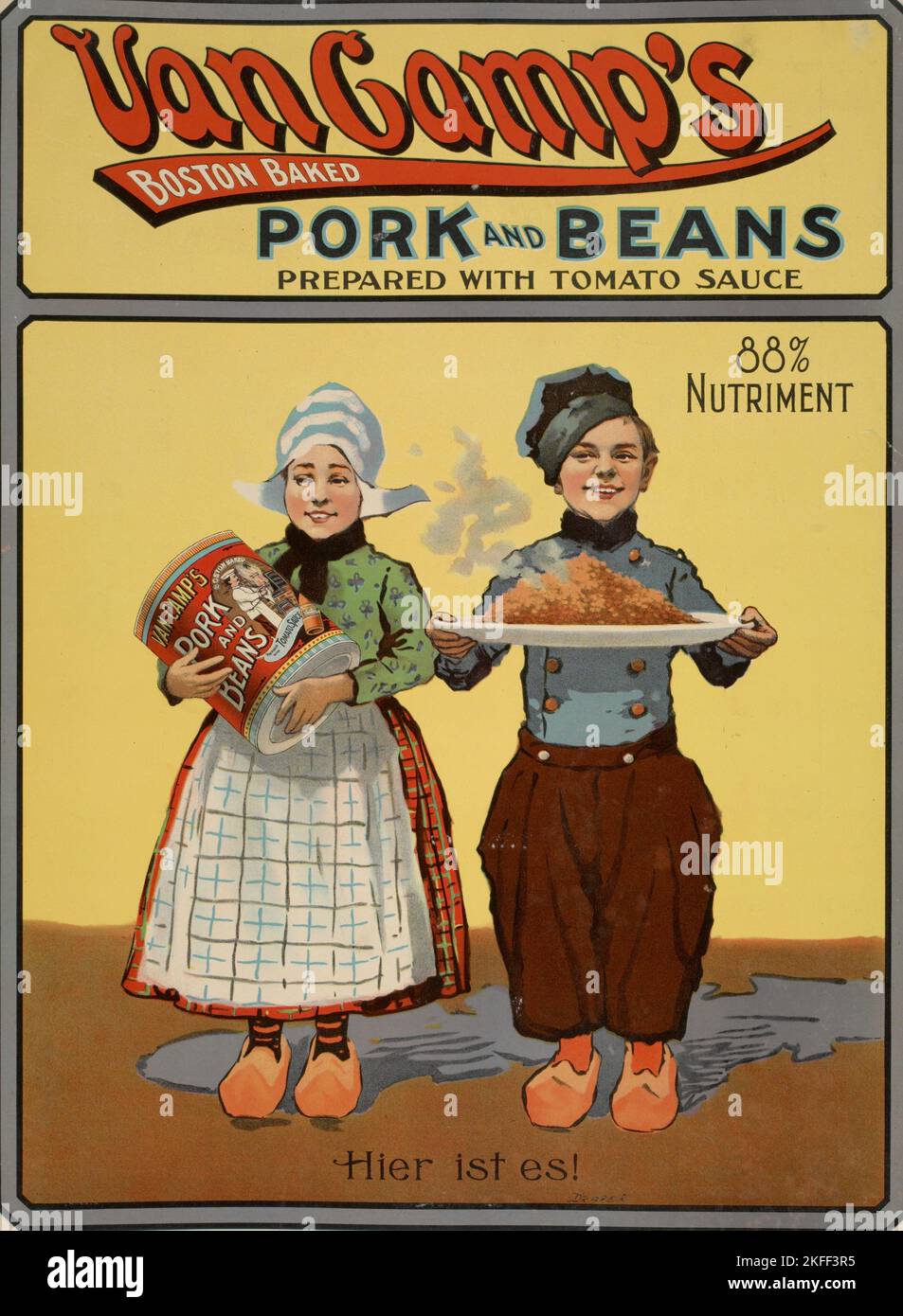 Van Camp's Boston Baked porc & amp ; haricots, c1901. Banque D'Images
