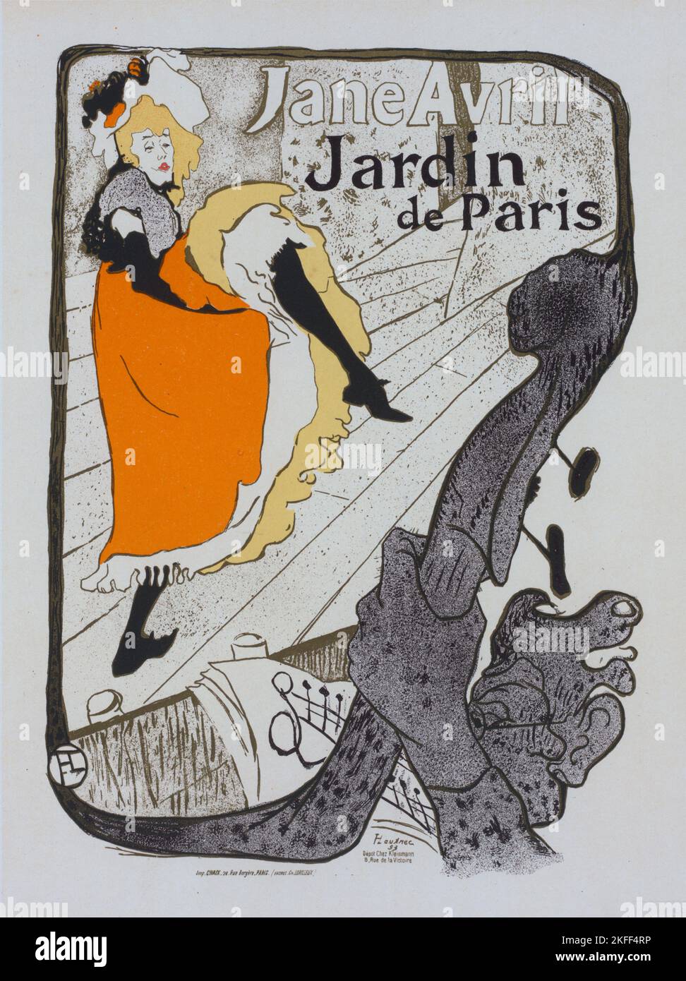 Affiche pour le jardin de Paris "Jane avril"., c1898. [Editeur: Imprimerie Chaix; lieu: Paris] Banque D'Images