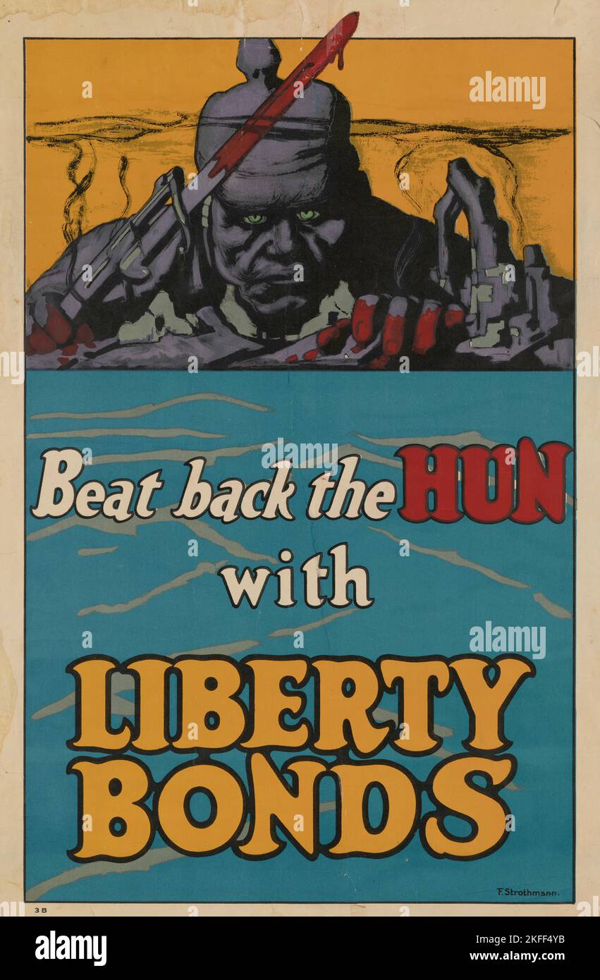 Battez le Hun avec Liberty Bonds, [Recto], 1918. Banque D'Images