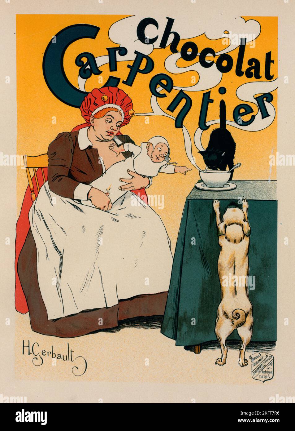 Affiche pour le chocolat Carpentier, c1897. [Editeur: Imprimerie Chaix; lieu: Paris] Banque D'Images