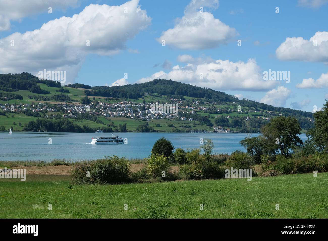 Ferry sur le lac Hallwilersee, Suisse Banque D'Images