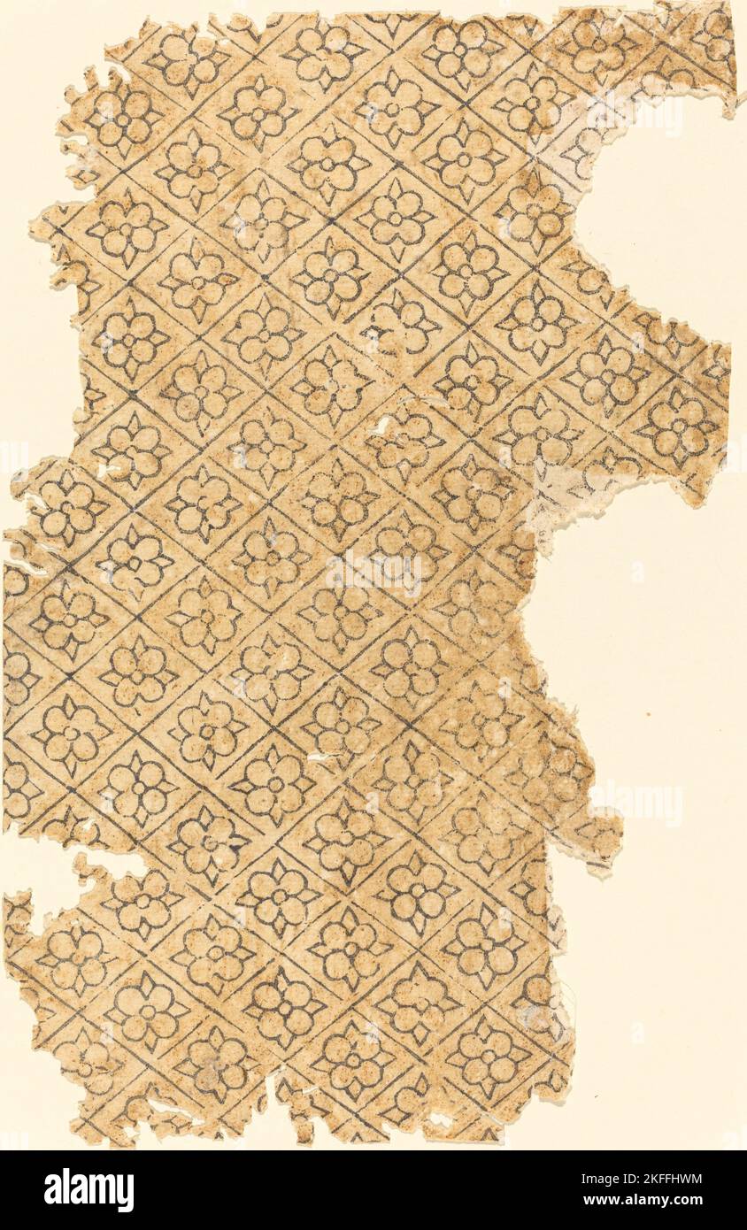 Feuille à motif de fleurs et de losanges. Banque D'Images