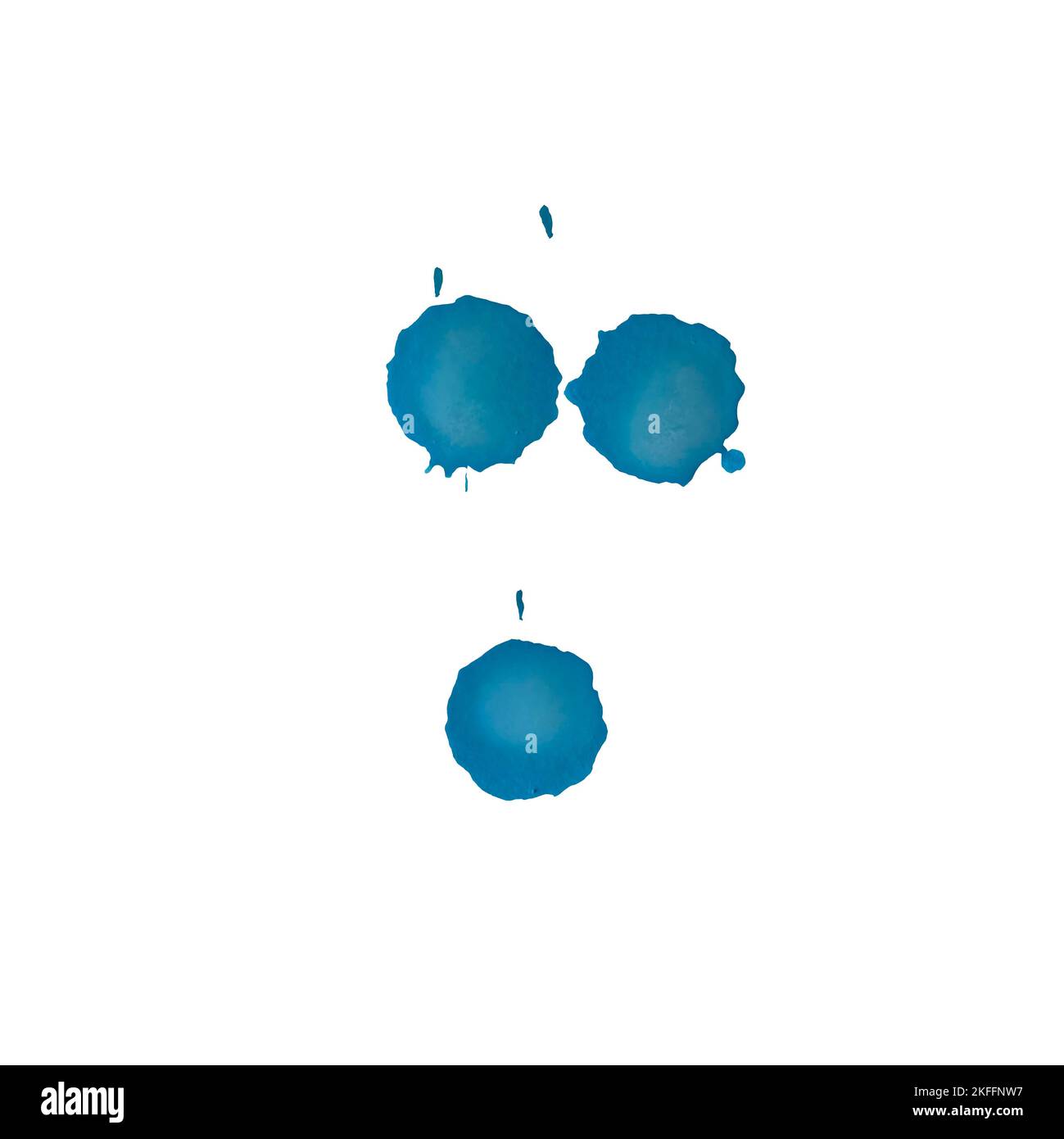 Bleu clair ovale autour d'une illustration aquarelle Banque D'Images