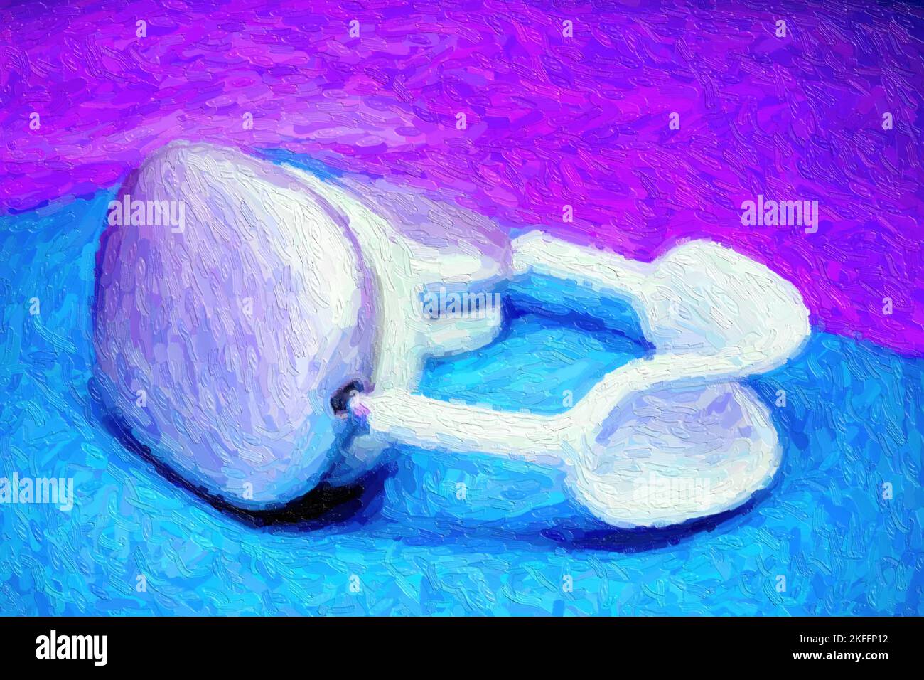 Peinture abstraite dessinée à la main sur toile avec texture de couleur de gros plan vue macro des nouveaux meilleurs casques circum-auriculaires Banque D'Images