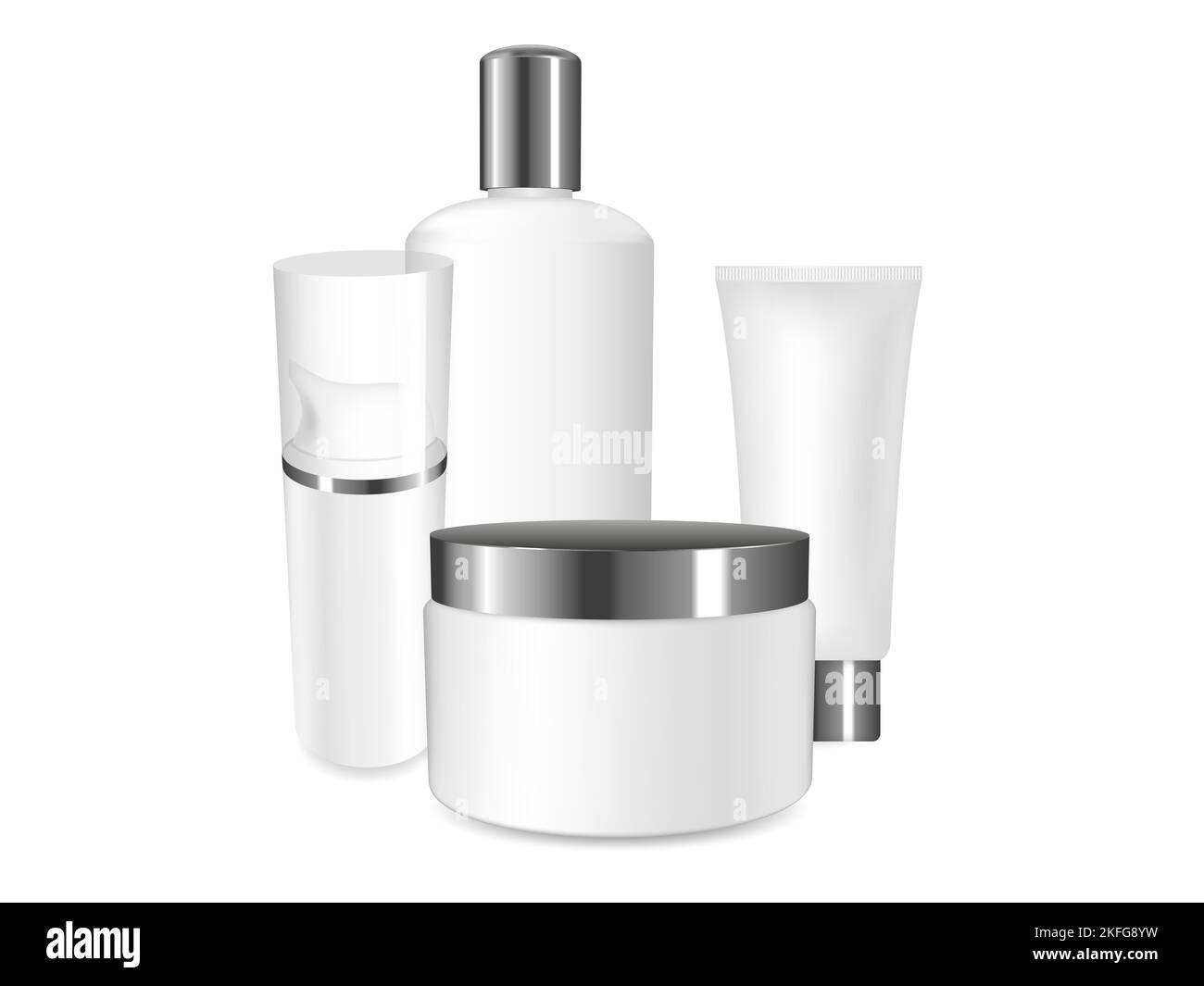 Ensemble de pots de cosmétiques, bouteille et tube - thème de modèle d'élément de conception isolé Banque D'Images