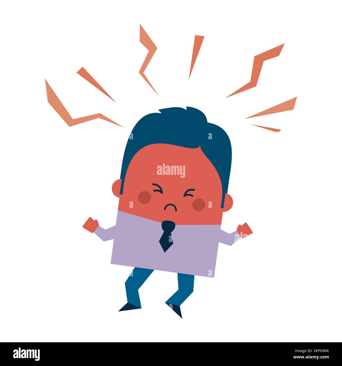 Illustration d'un homme d'affaires en colère - le thème de l'entreprise et de la conception de travail Banque D'Images