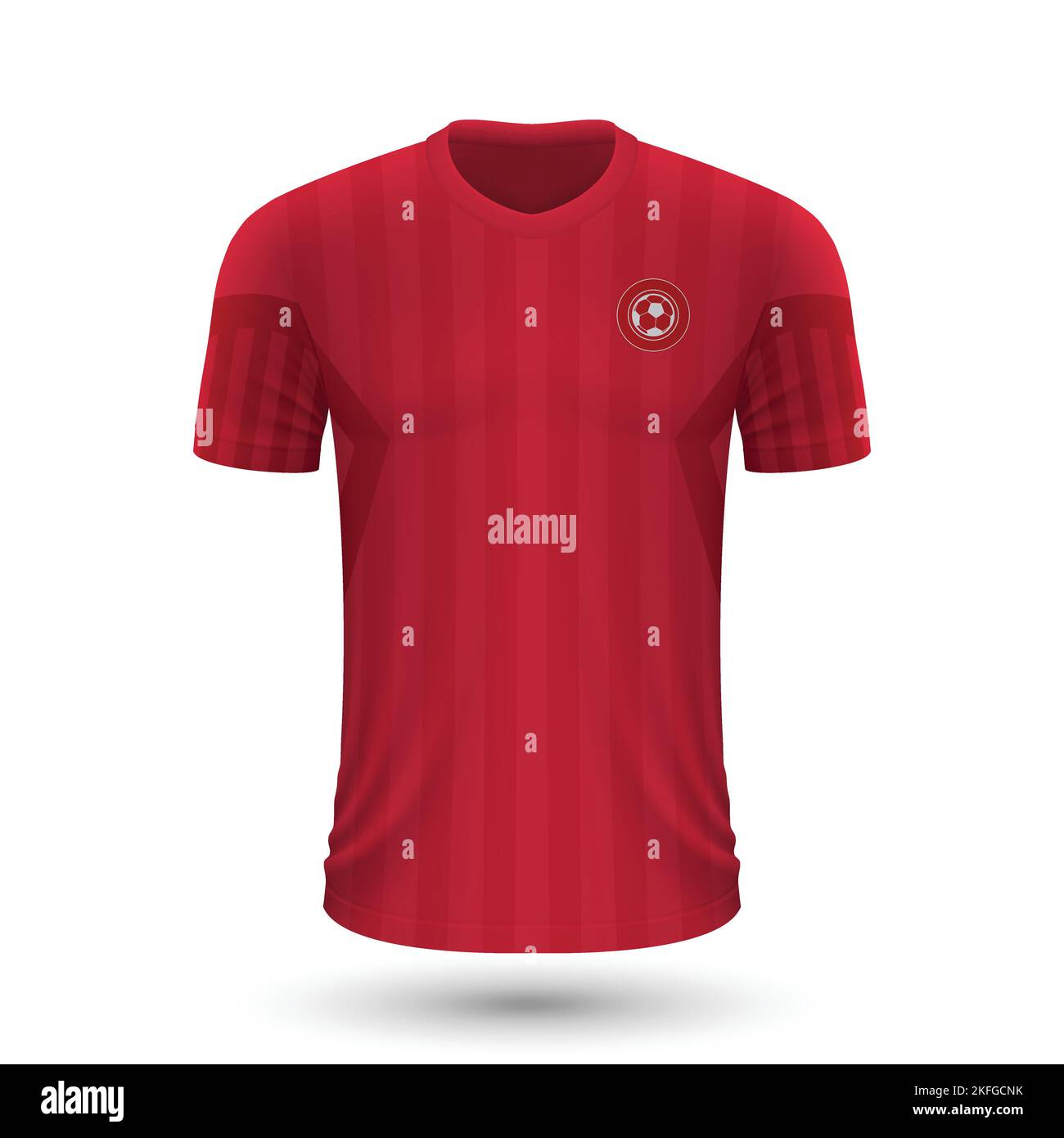 Maillot de football du Danemark réaliste, modèle de maillot pour kit de football Illustration de Vecteur