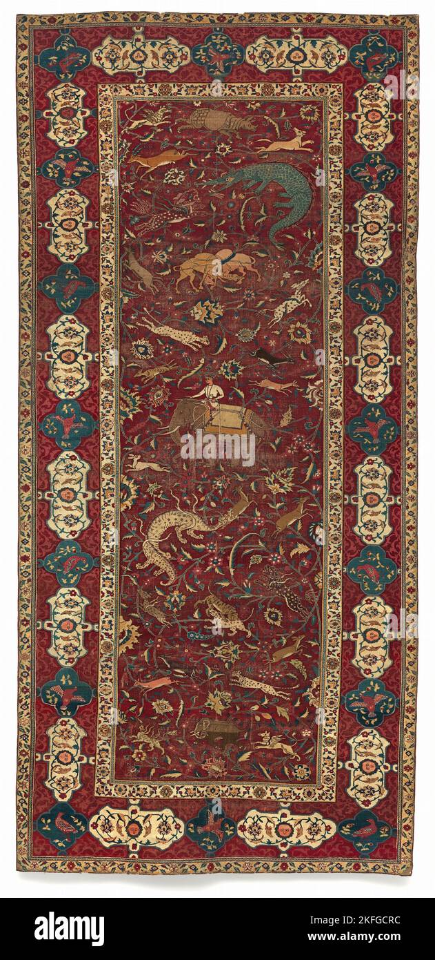 Tapis animal pittoresque, ch. 1625. Banque D'Images