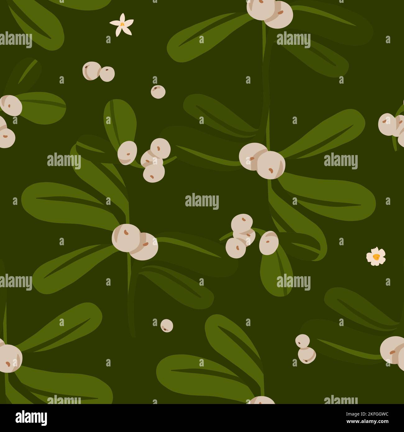 Graphique abstrait vectoriel dessiné à la main Merry Christmas and Happy New Year clipart illustrations salutation enveloppant sans couture motif avec des fleurs et des feuilles Illustration de Vecteur