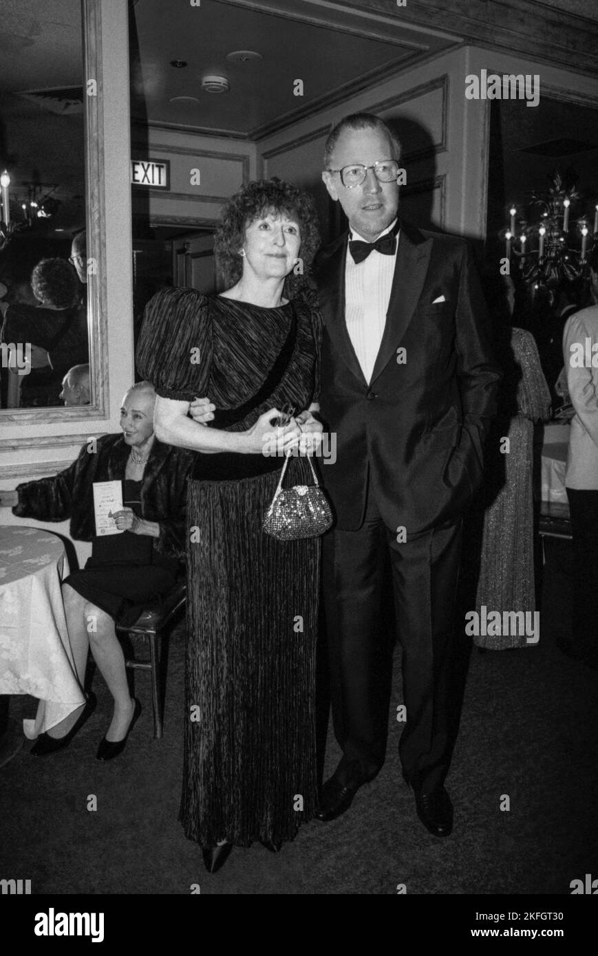 MAX VON SYDOW acteur suédois avec femme Christina à une banquette olympique i Los Angeles pendant les Jeux Olympiques Banque D'Images