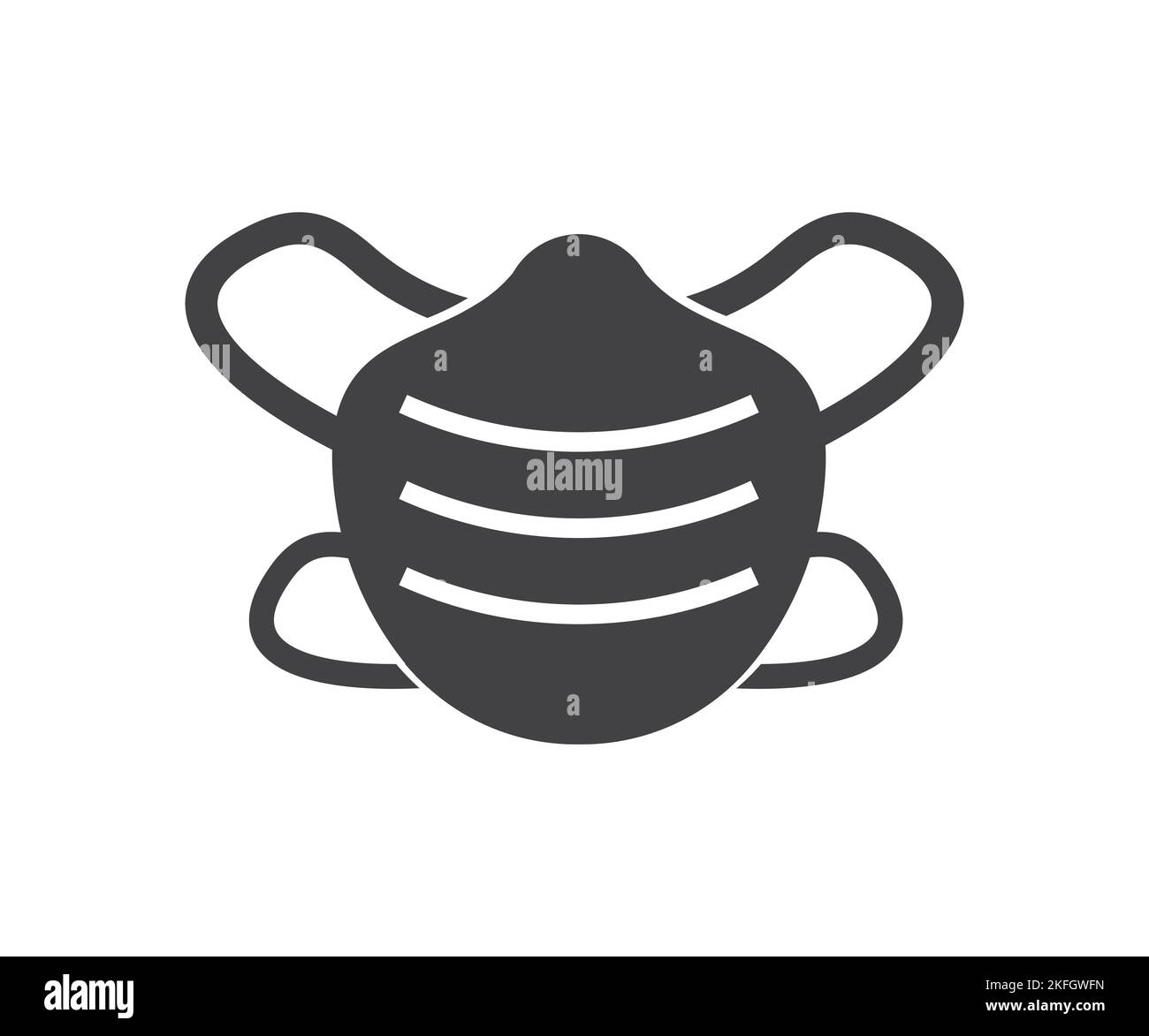 Masque de protection respiratoire. Masque de protection contre la pollution, virus, grippe et logo coronavirus. Masques de pollution faciale isolés. Illustration de Vecteur