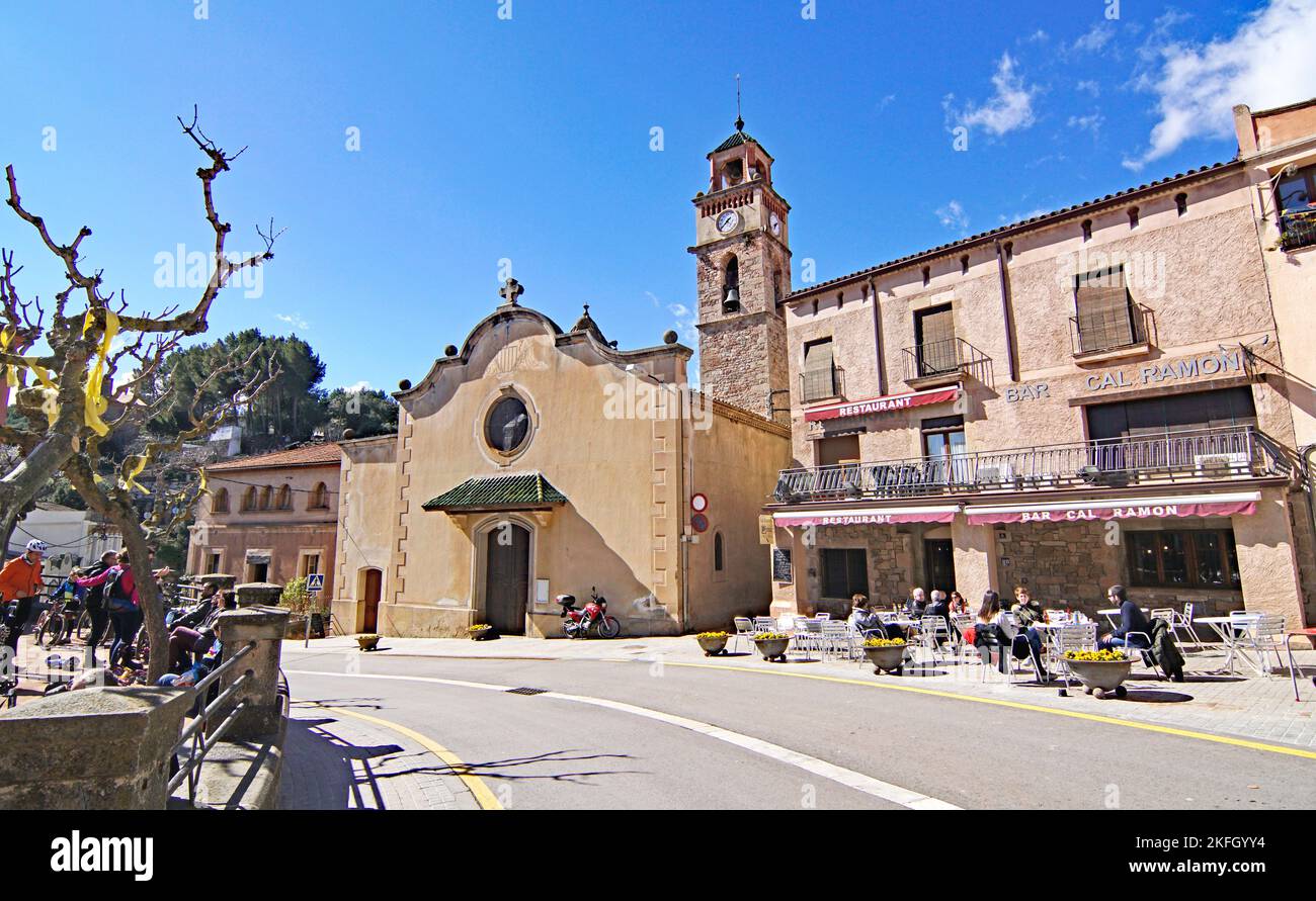 Vue de Sant Llorenç de Savall; San Lorenzo Savall, Comarca del Valles Occidental, Barcelone, Catalunya, Espagne, Europe Banque D'Images