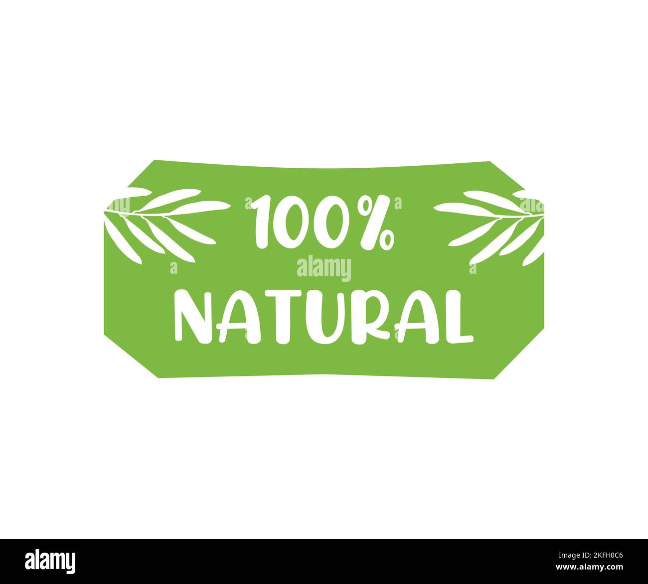 100 logo de l'écusson bio naturel sur la nourriture. Ingrédients naturels icône du produit, bio vert biologique. 100 pour cent seulement des ingrédients naturels. Illustration de Vecteur
