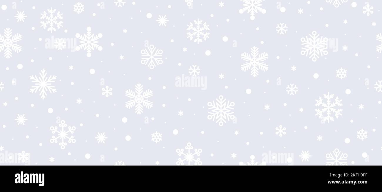 Fond de flocons de neige sans couture. Flocons de neige blancs vectoriels texture grise de Noël. Texture flocons de neige de style scandinave. Illustration de Vecteur
