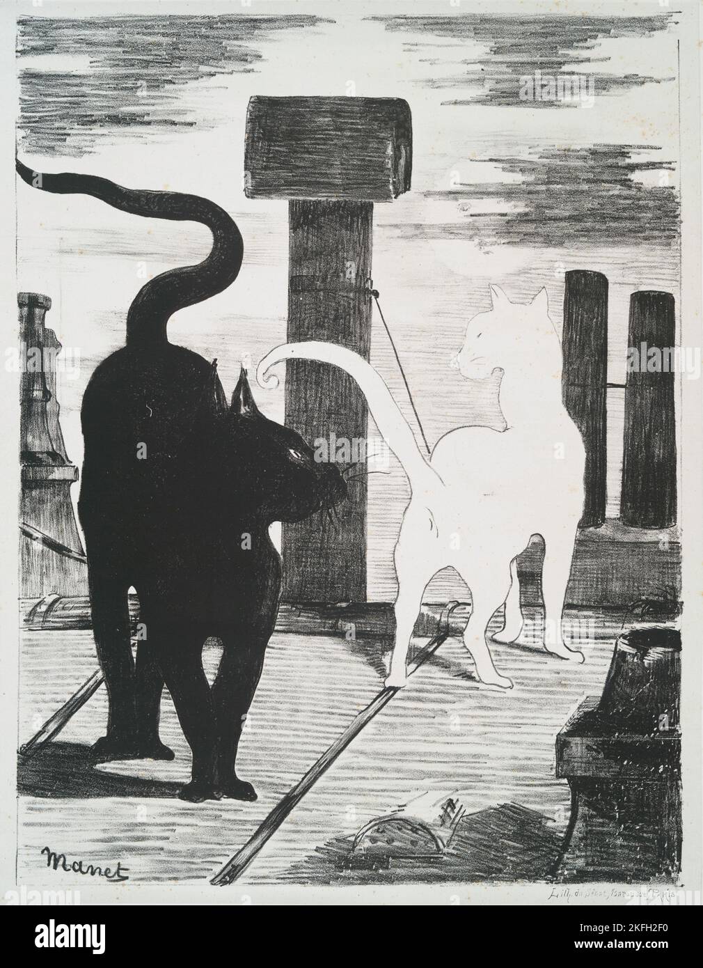 Le rendez-vous des chats., 1868. Banque D'Images