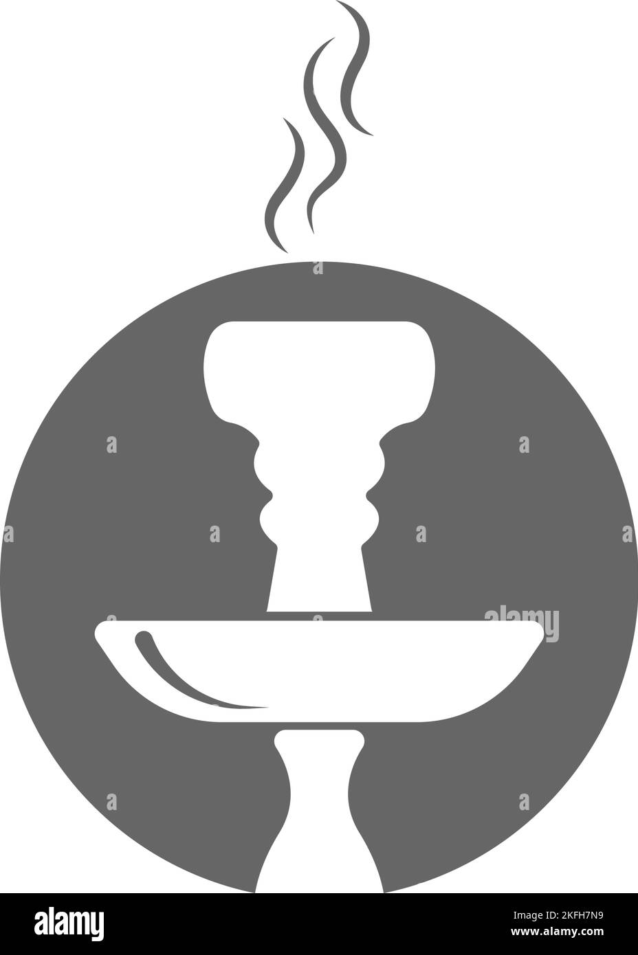 Une icône de narguilé isolée sur un fond blanc - concept de fumer Illustration de Vecteur