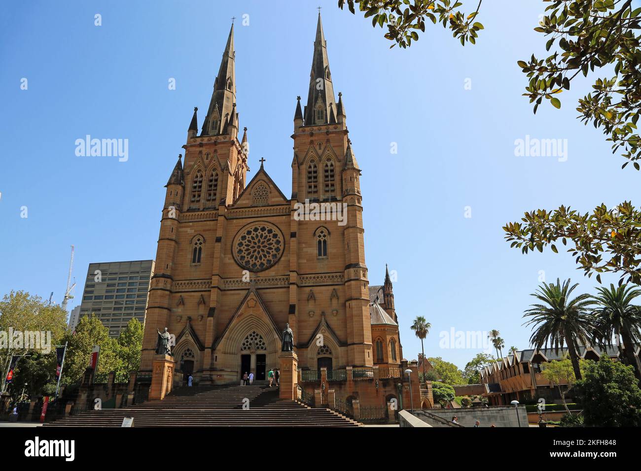 Paysage avec la cathédrale St Mary - Sydney, Australie Banque D'Images