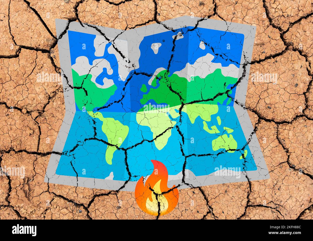 Réchauffement de la planète, sécheresse, Afrique, changement climatique, cdp 27, concept de zéro net, hausse des températures Banque D'Images