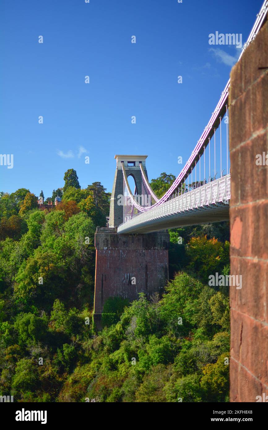 Pont suspendu Bristol Clifton conçu et construit par Isambard Kingdom Brunel à Bristol, Angleterre, Royaume-Uni Banque D'Images