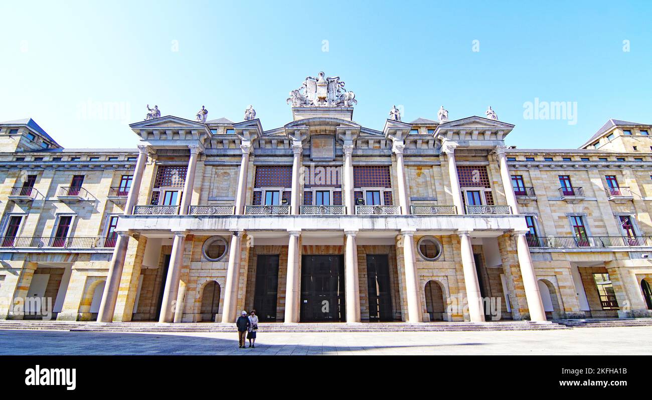 Vue de l'Université du travail de Gijón; Principauté des Asturies, Asturies, Espagne, Europe Banque D'Images