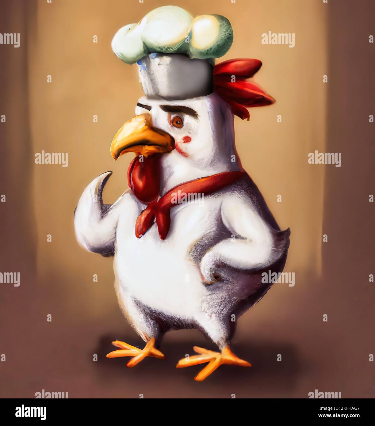 Concept du logo du restaurant du chef cuisinier maître poulet culinaire Banque D'Images