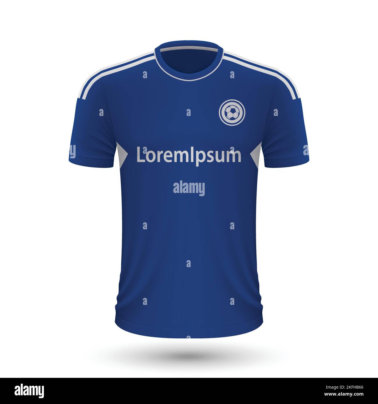 Chemise de football réaliste Schalke, modèle de maillot pour le kit de football 2022 Illustration de Vecteur