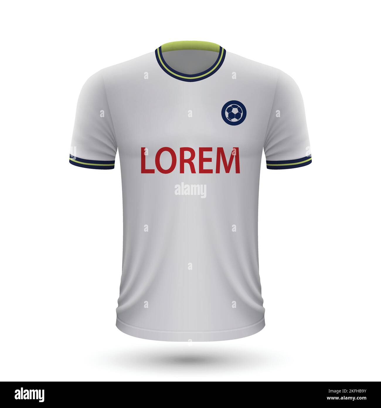 Maillot de football réaliste Tottenham, modèle de maillot pour le kit de football 2022 Illustration de Vecteur