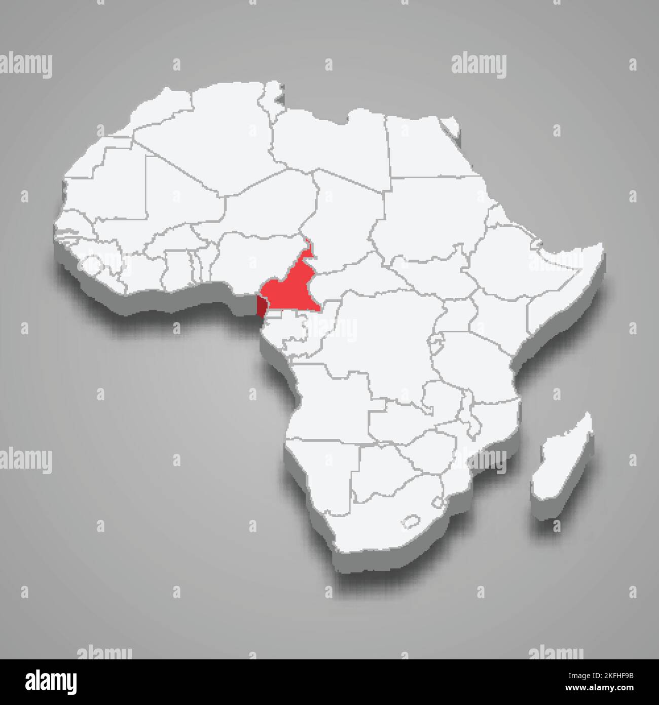 Cameroun pays situé en Afrique. 3d carte isométrique Illustration de Vecteur