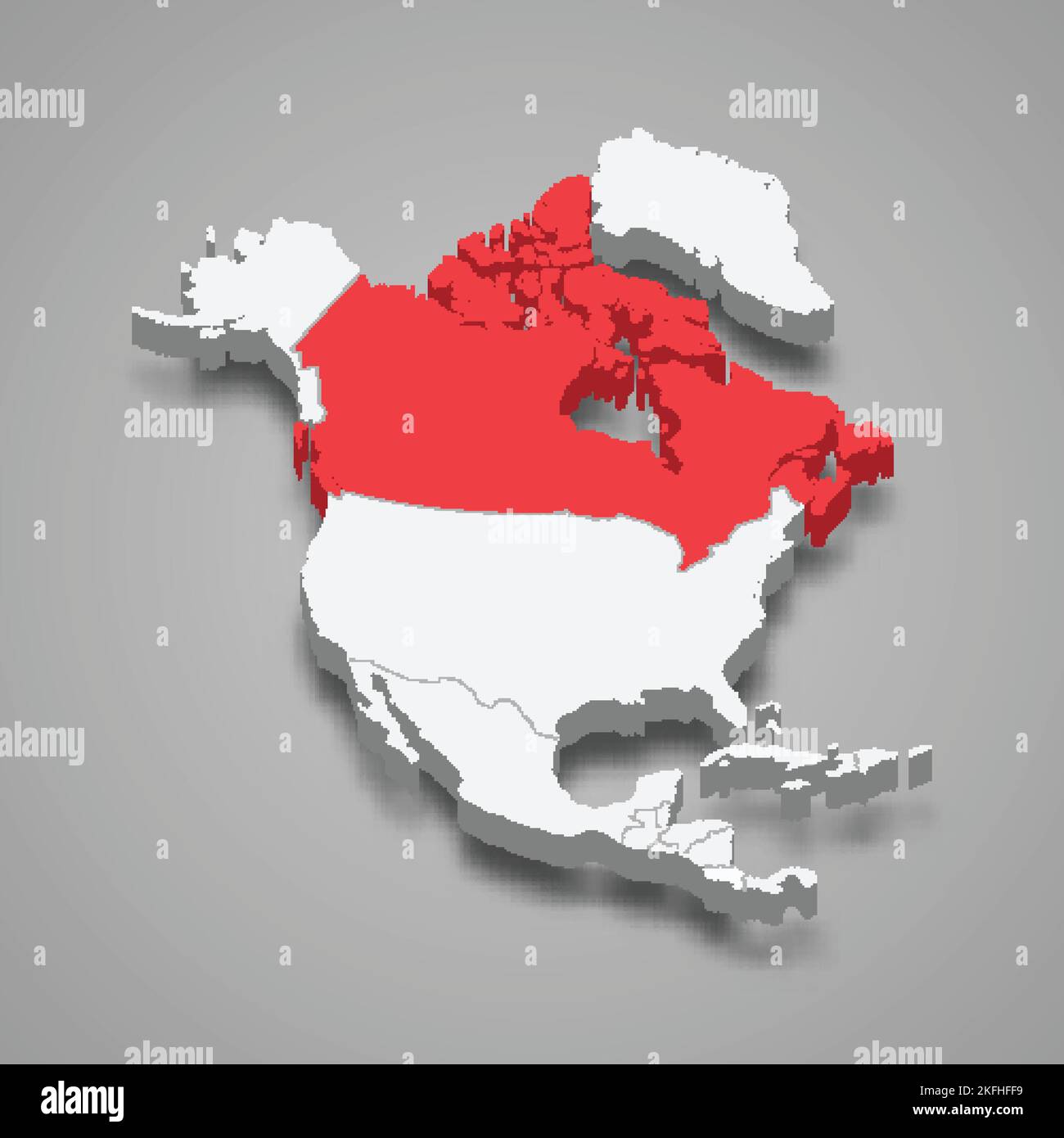 Pays du Canada en Amérique du Nord. 3d carte isométrique Illustration de Vecteur Pays du Canada en Amérique du Nord. 3d carte isométrique Illustration de Vecteur