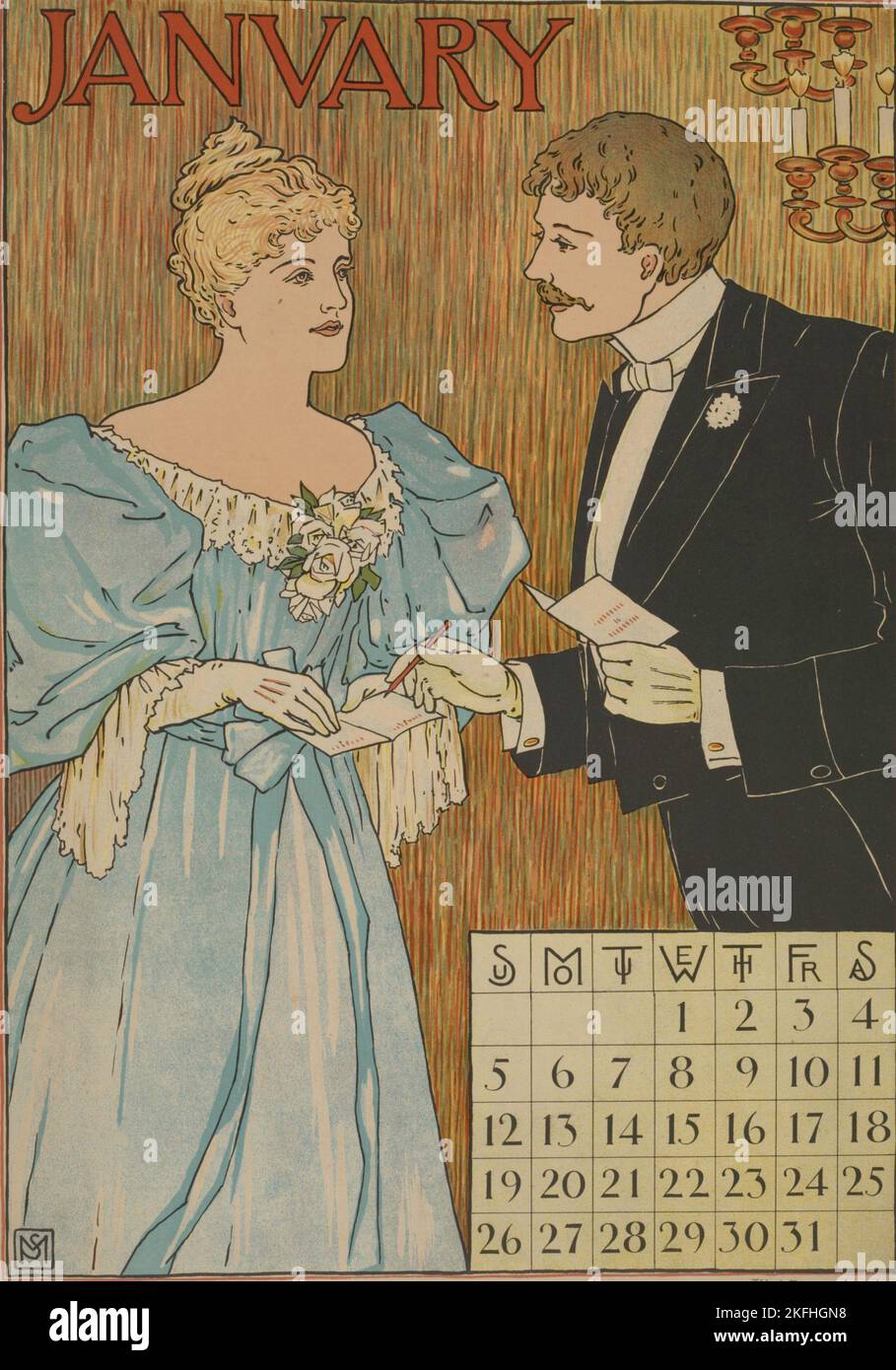 Janvier, c1887 - 1922. Banque D'Images