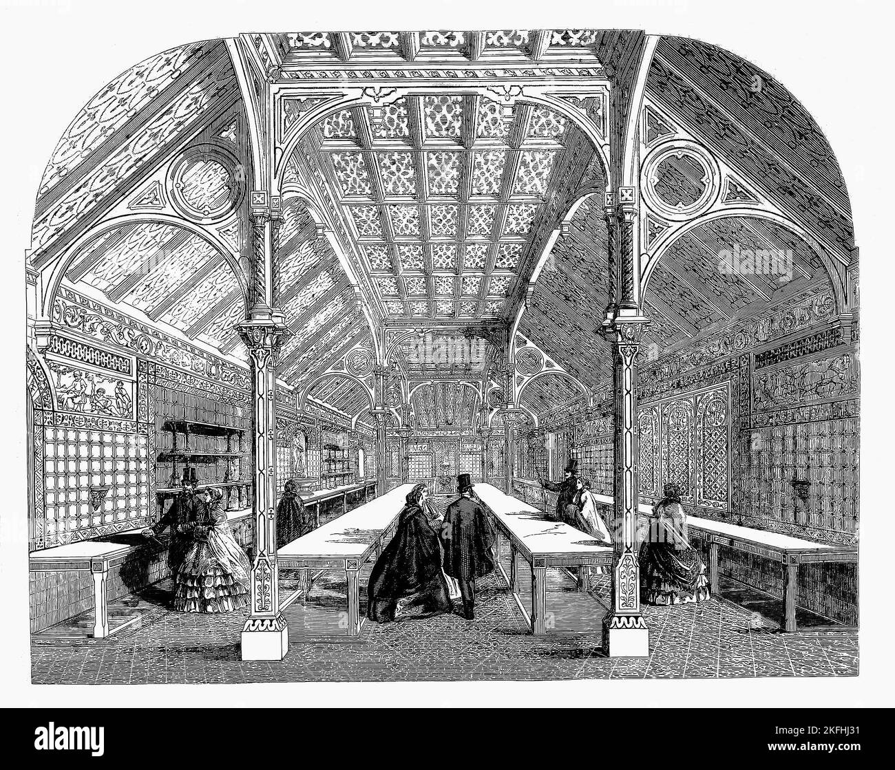 Le Royal Dairy, situé dans le Windsor Home Park, près de Frogmore House, a été construit sous la direction de Prince Albert en 1848. Le nouveau bâtiment (dessiné en 1861), conçu dans le style Renaissance, a remplacé les bâtiments désuets du règne de George III. Albert étudia les nouveaux développements en sciences agricoles et modernisait les fermes de Windsor, Osborne House et Balmoral Castle. Banque D'Images