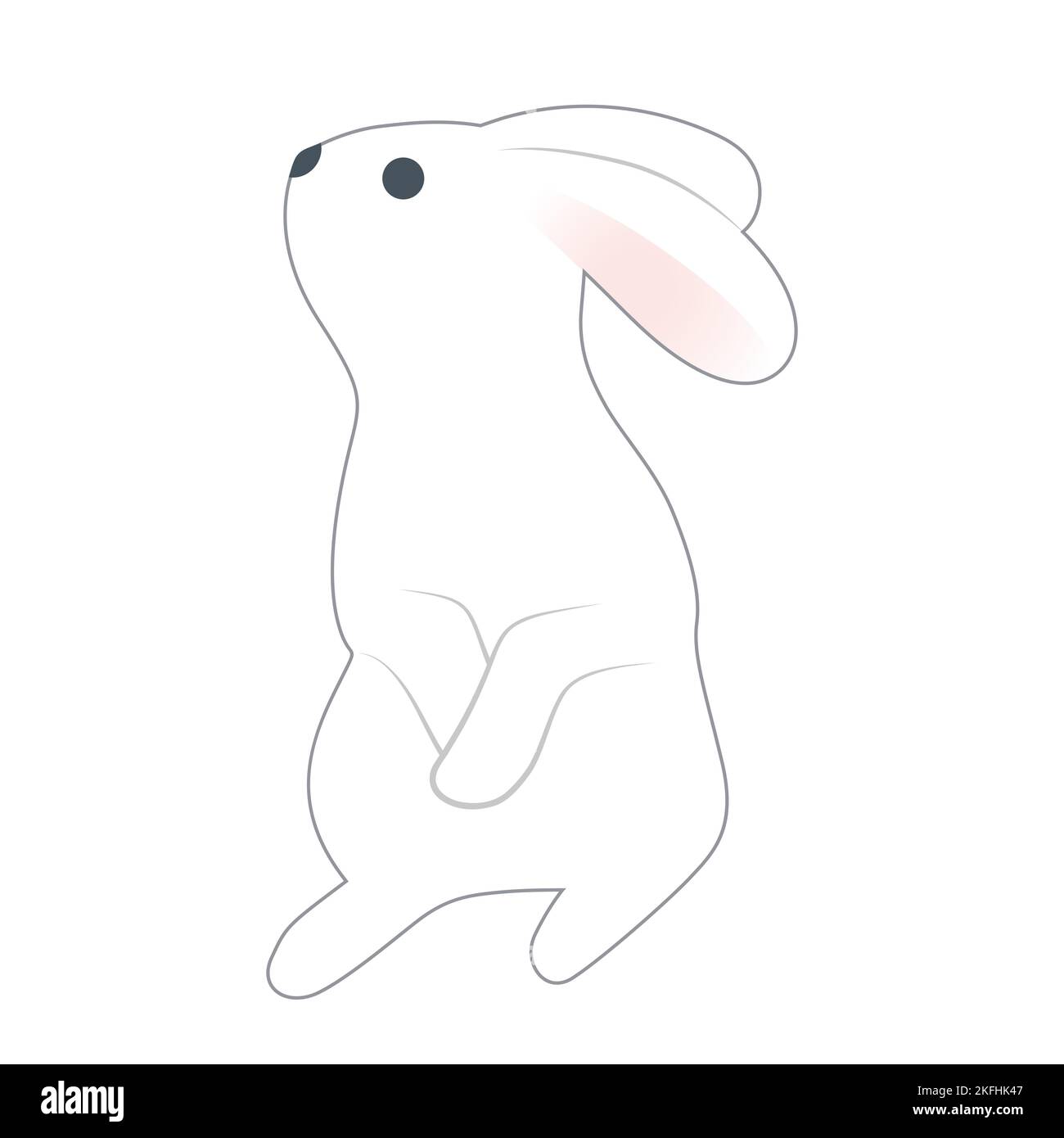 Le lapin blanc . Un élément de conception. Clipart vectoriel. Illustration de Vecteur