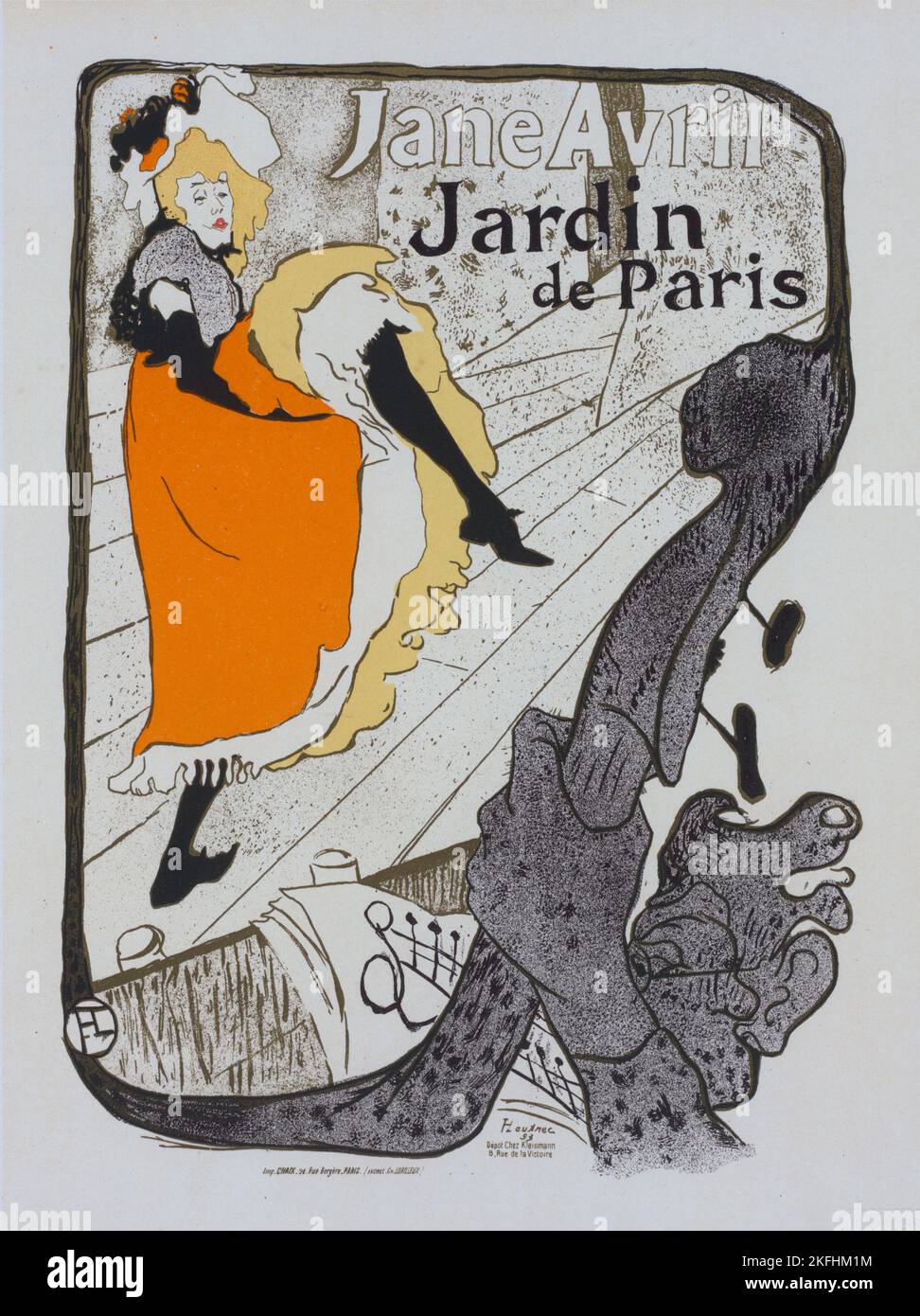 Affiche pour le jardin de Paris "Jane avril"., c1898. [Editeur: Imprimerie Chaix; lieu: Paris] Banque D'Images
