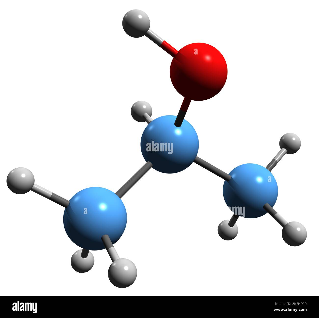 3D image de la formule squelettique à l'alcool isopropylique - structure chimique moléculaire du 2-Propanol isolé sur fond blanc Banque D'Images