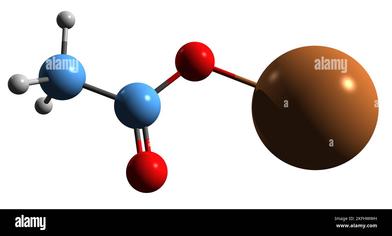 3D image de la formule squelettique d'acétate de potassium - structure chimique moléculaire du sel de potassium de l'acide acétique isolé sur fond blanc Banque D'Images