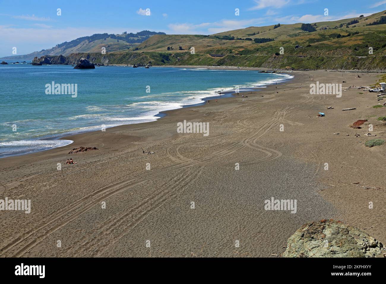 La plage de Goat Rock - Californie Banque D'Images