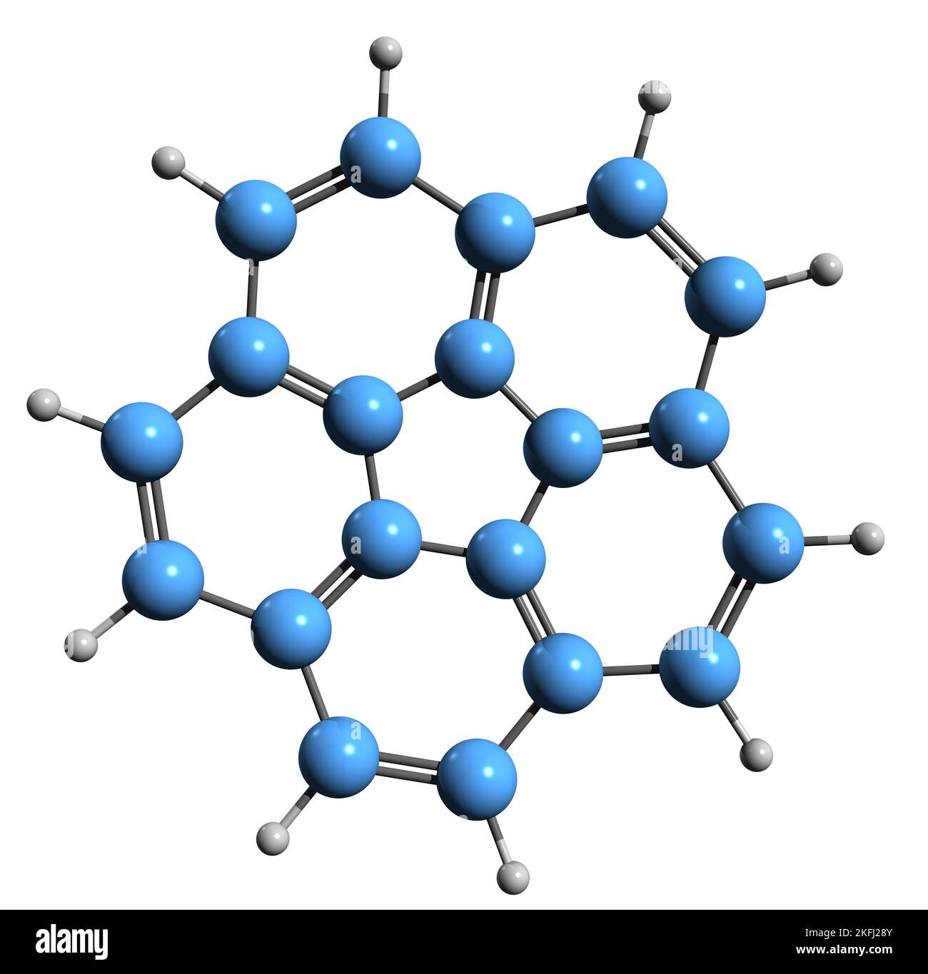 3D image de la formule squelettique de Corannulène - structure chimique moléculaire du dibenzofluoranthène isolé sur fond blanc Banque D'Images