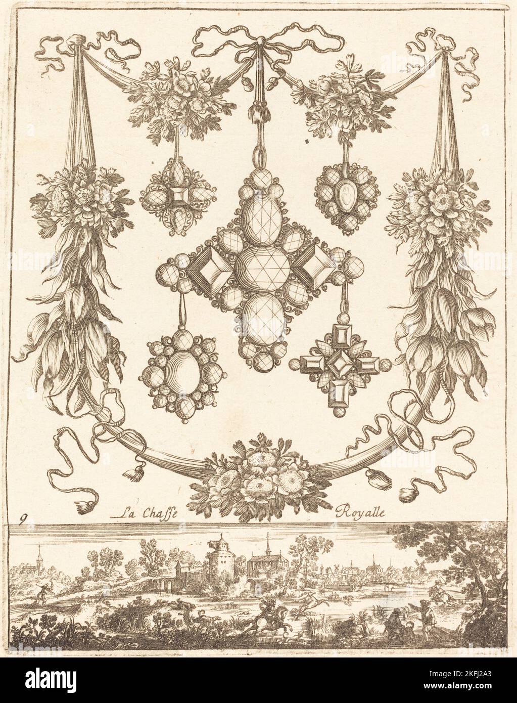 La chasse royalle, probablement 1665. Banque D'Images