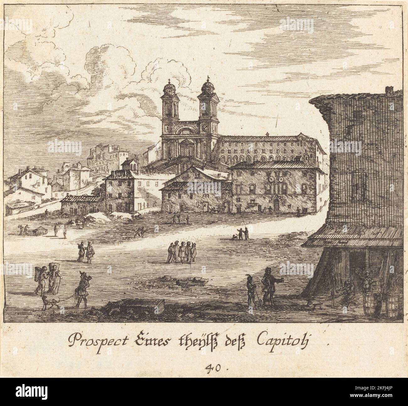 Vue sur la ville, 1681. Banque D'Images