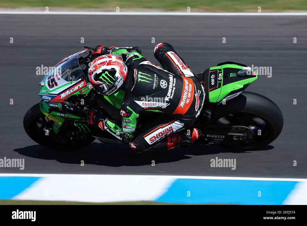 PHILLIP ISLAND, AUSTRALIE - NOVEMBRE 18 : Jonathan Rea, du Royaume-Uni, sur l'équipe de course Kawasaki WorldSBK Kawasaki pendant le FIM World Super 2022 Banque D'Images