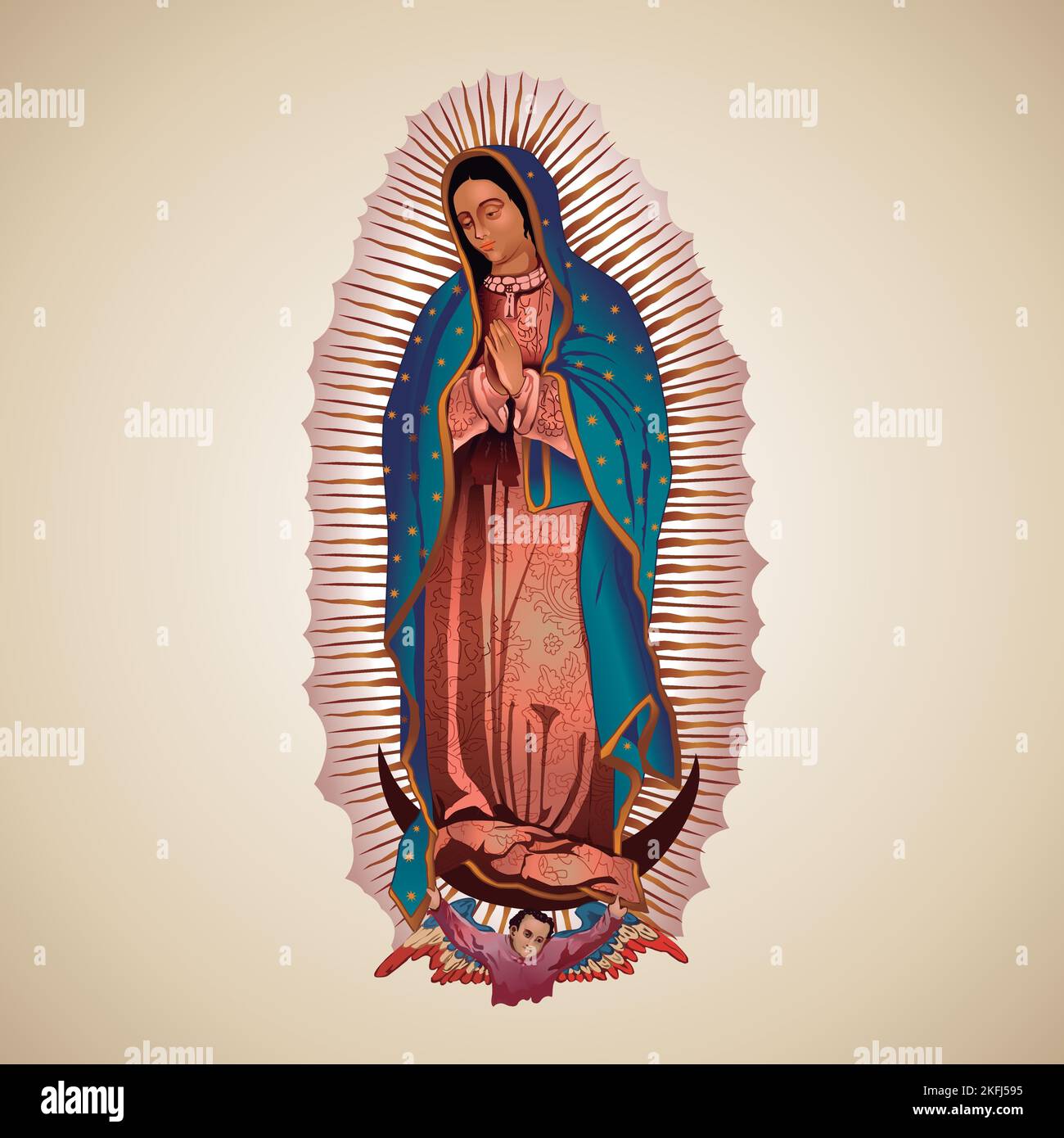 Notre Dame de Guadalupe Vierge, religion, Virgen de Guadalupe, Festival de la Vierge de Guadalupe, Catholicisme, Basilique, Cathédrale Illustration de Vecteur