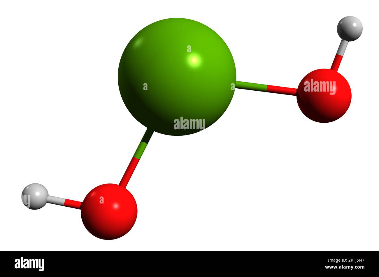 3D image de la formule squelettique de l'hydroxyde de magnésium - structure chimique moléculaire du composé inorganique isolé sur fond blanc Banque D'Images