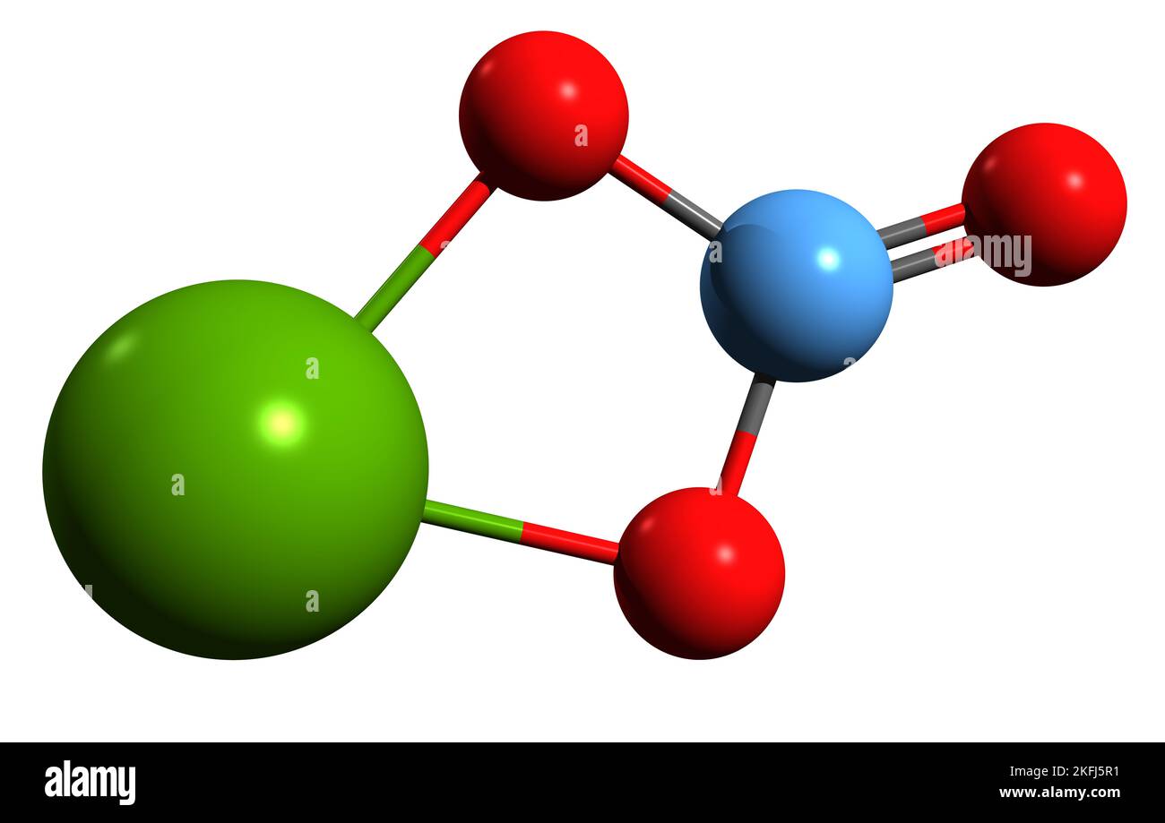 3D image de la formule squelettique de carbonate de magnésium - structure chimique moléculaire du médicament antiacide isolé sur fond blanc Banque D'Images