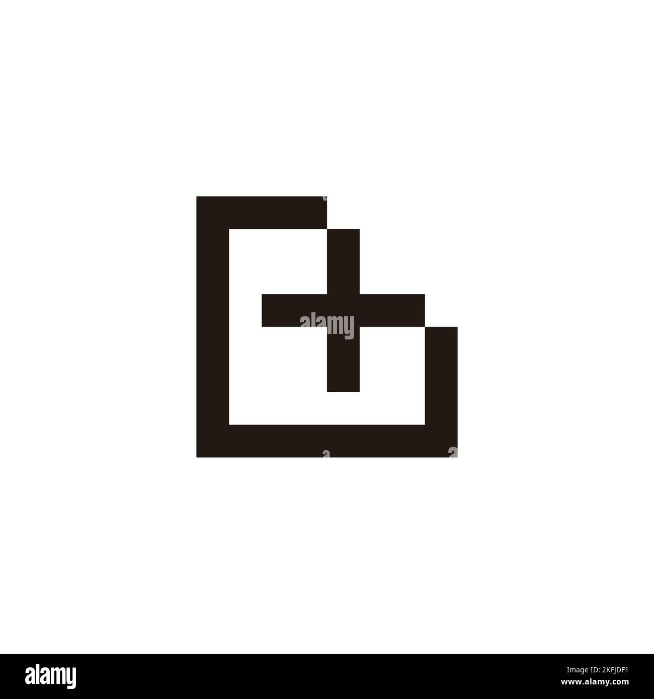 Lettre G plus, symbole géométrique carré logo simple vecteur Illustration de Vecteur