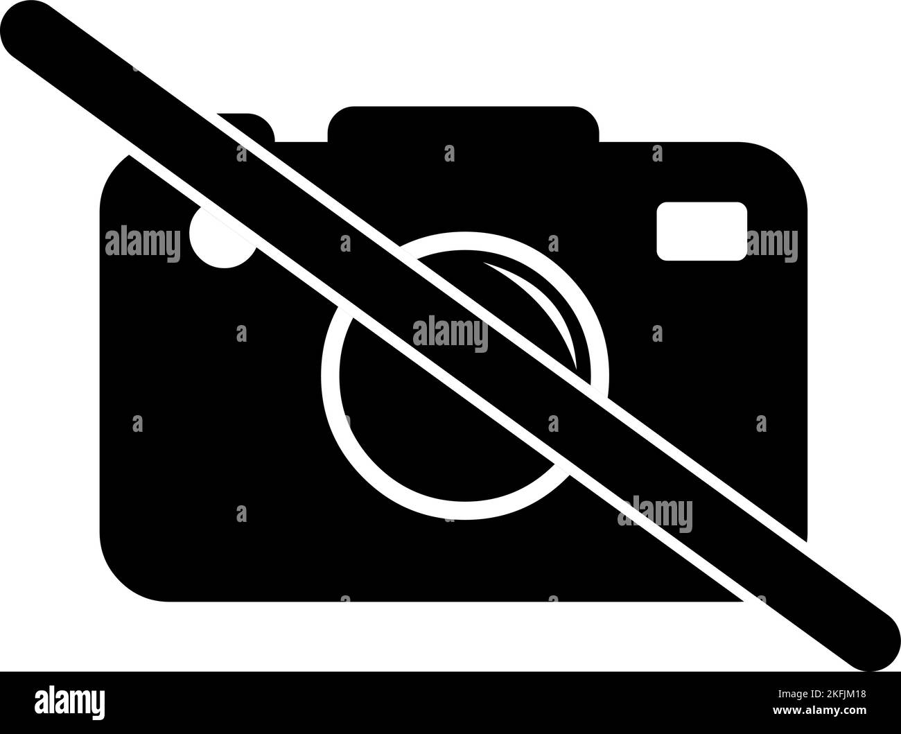 Illustration vectorielle de l'icône de l'appareil photo désactivée ou verrouillée Illustration de Vecteur