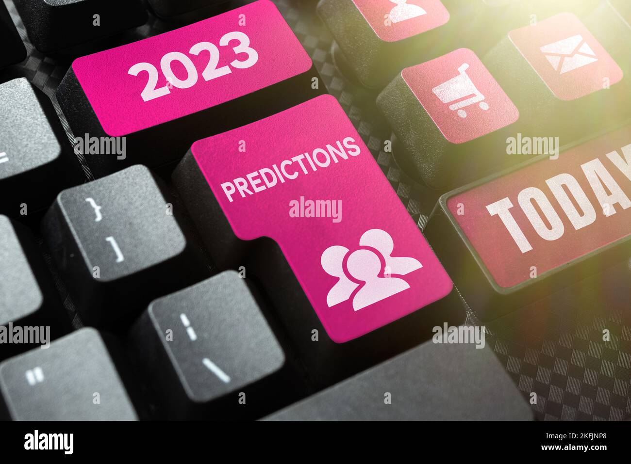 Écriture affichage de texte 2023 prédictions. Mot écrit sur la liste