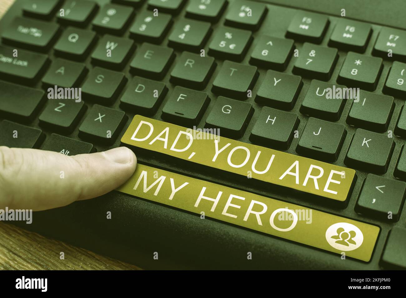 Signe écrit main papa, vous êtes mon héros. Mot pour l'admiration pour votre père amour sentiments compliment Banque D'Images