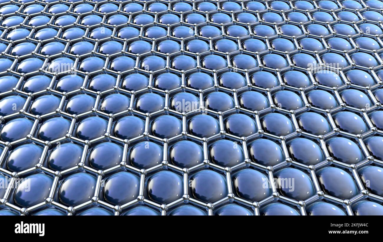 Cette image ne peut pas être utilisée dans les affiches éducatives structure de Graphène, illustration. Le graphène est une allocorde de carbone. Chaque feuille n'est qu'un atome t Banque D'Images