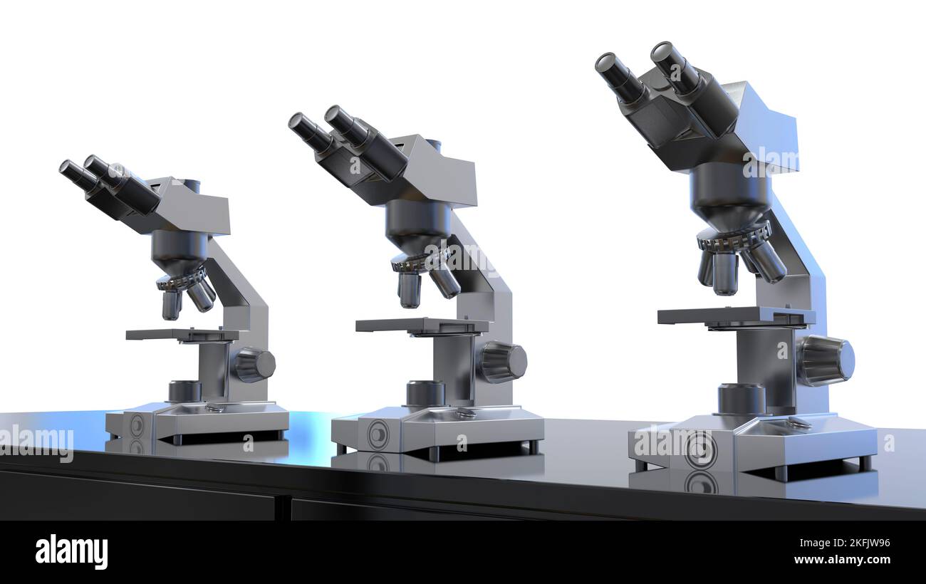 Microscopes optiques, illustration Banque D'Images